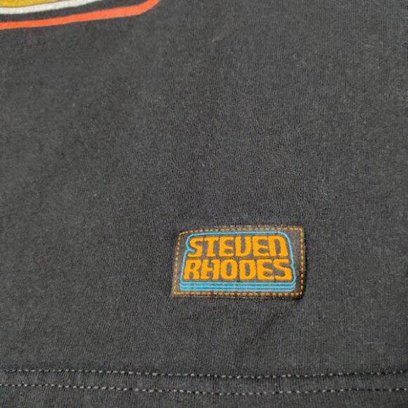 STEVEN RHODES Graphic Tee Here Comes The Apocalypse Dark Humor 70s 80s Vibes L - Picture 9 of 9